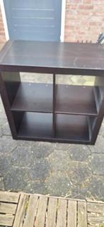 Zwart/bruin 4 vakken kallax expedit kast en wit deurtje, Ophalen, Gebruikt, Minder dan 150 cm, Minder dan 100 cm