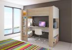 Twist hoogslaper met bureau - 90x200 - Lichteiken met wit, Niet ingevuld, Niet ingevuld, Niet ingevuld