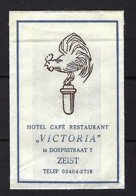 2973 Zeist hotel cafe rest VICTORIA, Ophalen of Verzenden, Nederland