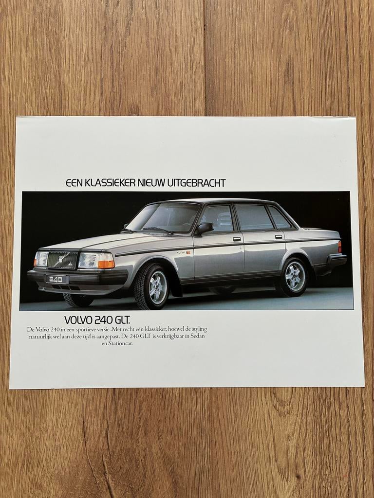 Volvo 240 GLT brochure sheet, Boeken, Ophalen of Verzenden, Zo goed als nieuw, Volvo
