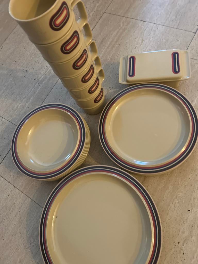 Mepal serviesgoed 6 personen, Huis en Inrichting, Keuken | Servies, Ophalen, Overige materialen, Gebruikt, Effen