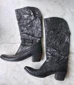 Gewassen leren hoge laars van Vero Cuoio Italie, maat 38, Hoge laarzen, Vero Cuoio, Zwart, Ophalen of Verzenden