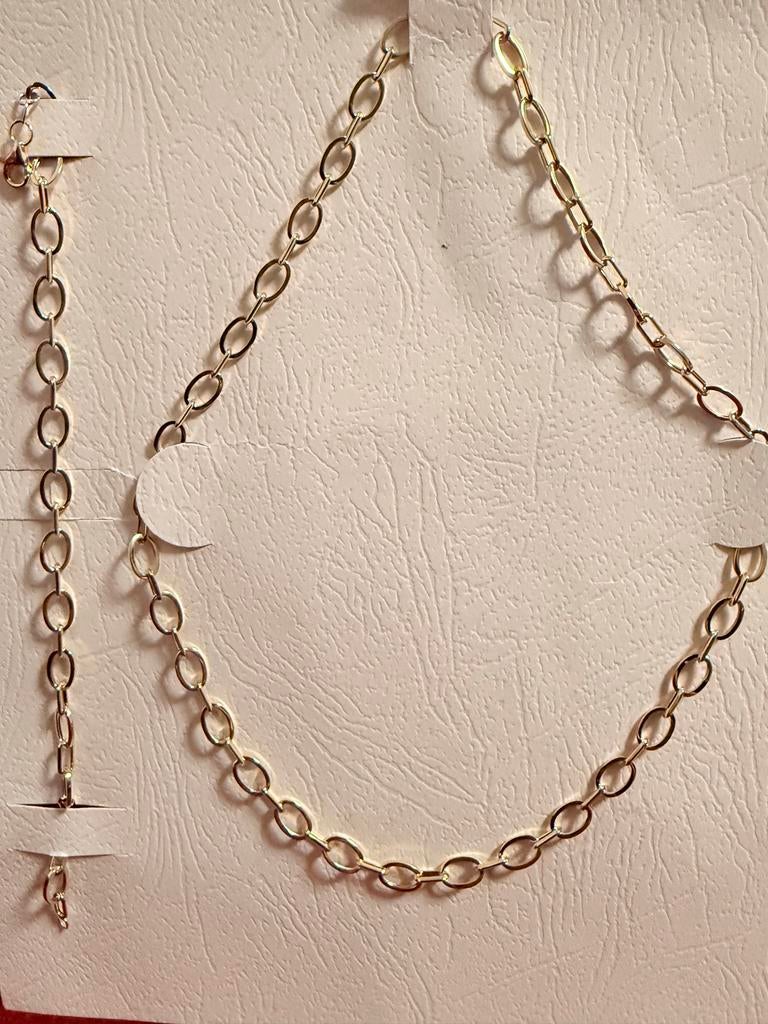 Gouden ketting met armband 585 14k, Ophalen of Verzenden, Nieuw, Goud