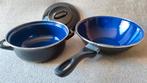 TOPSTAAT BK fortalit Pannenset wok en braadpan - emaille, Overige materialen, Gebruikt, Pannenset, Ophalen of Verzenden