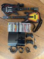 PlayStation 3 + 2 controllers + 2 gitaren + 24 games, Ophalen, Gebruikt, Phat, Met 2 controllers