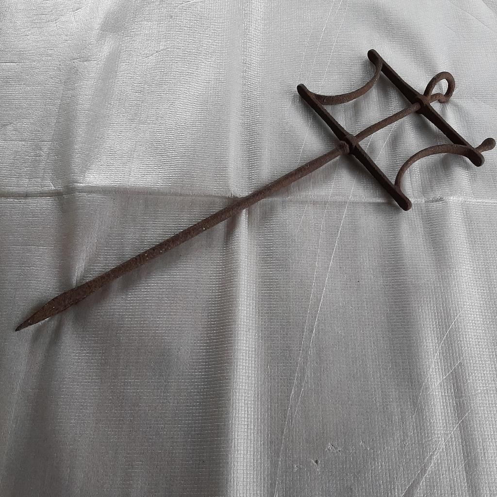 Antieke landmeters ketting / touw oproller opwinder zeldzaam, Ophalen