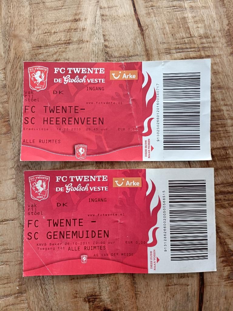2 Tickets FC Twente, Verzamelen, Ophalen of Verzenden, Zo goed als nieuw, F.C. Twente, Overige typen