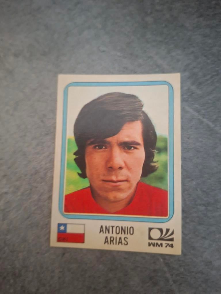 Panini sticker WK 74 in München. Speler Antonio Arias Chili., Verzenden, Zo goed als nieuw, Sticker