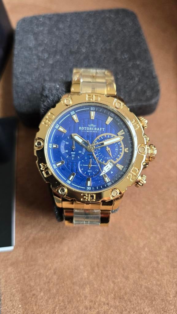 Nieuw Rotorcraft horloge - Goud met blauwe wijzerplaat, Overige merken, Staal, Staal, Polshorloge