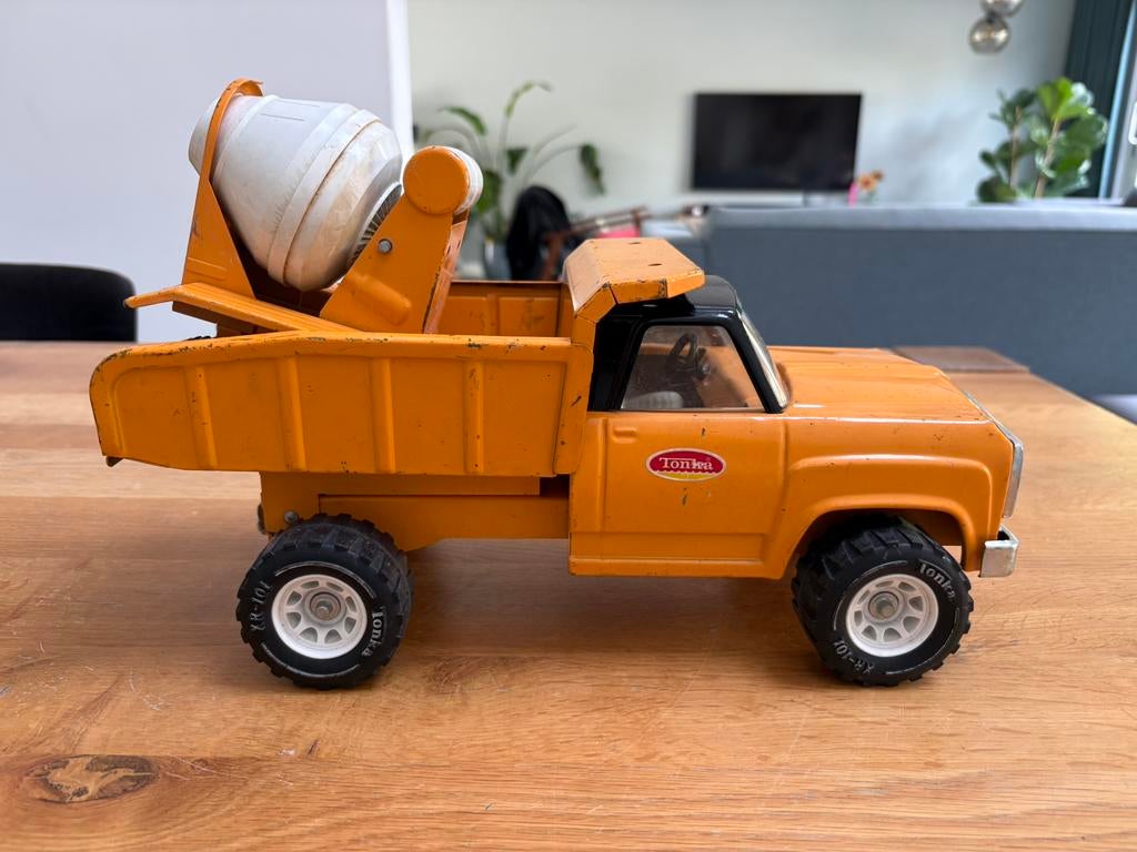 Vintage Tonka kiepwagen met cementmolen, Ophalen, Gebruikt, Overige merken