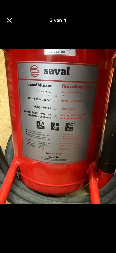 Saval Brandblussers gekeurd - 50 kg poeder ABC, Ophalen, Gebruikt, Brandblusser