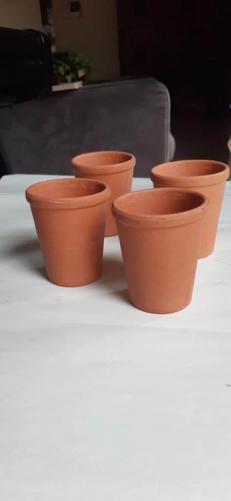 4 kleine  bloempotjes H 7,5cmvoor kruiden-kweken of stekjes, Nieuw, Ophalen of Verzenden, Balkon, Overige vormen