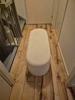 Stijlvolle ovale poef/ bankje - wit, Ophalen, Minder dan 50 cm, Gebruikt, 100 tot 125 cm