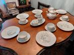 porselein ontbijt/koffie servies 6 pers gemerkt, Ophalen of Verzenden, Zo goed als nieuw, Overige stijlen, Porselein