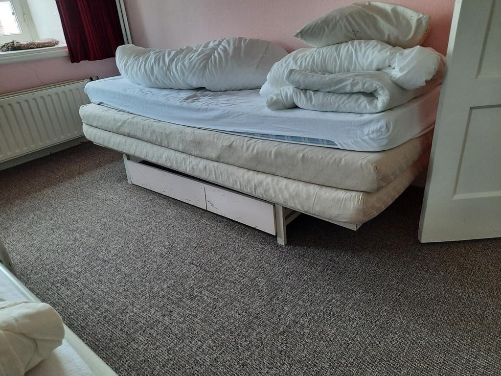 Auping bed spiraal met lade 80x200 cm, Huis en Inrichting, Gebruikt, Eenpersoons, Wit, Ophalen of Verzenden