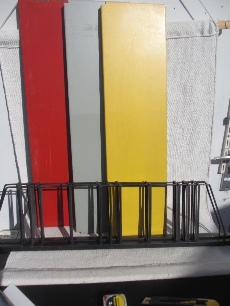 Jaren 60 vintage metalen wandrek Tomado[stijl], Ophalen of Verzenden, Gebruikt