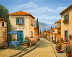 Schilderij van een Italiaans straatje, Antiek en Kunst, Kunst | Schilderijen | Klassiek, Ophalen of Verzenden