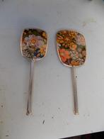 Flower power borstel en handspiegel vintage retro, Ophalen of Verzenden, Gebruikt