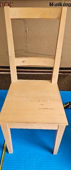 Set of 2 Solid Wood Dining Chairs, Ophalen, Gebruikt, Twee, Bruin