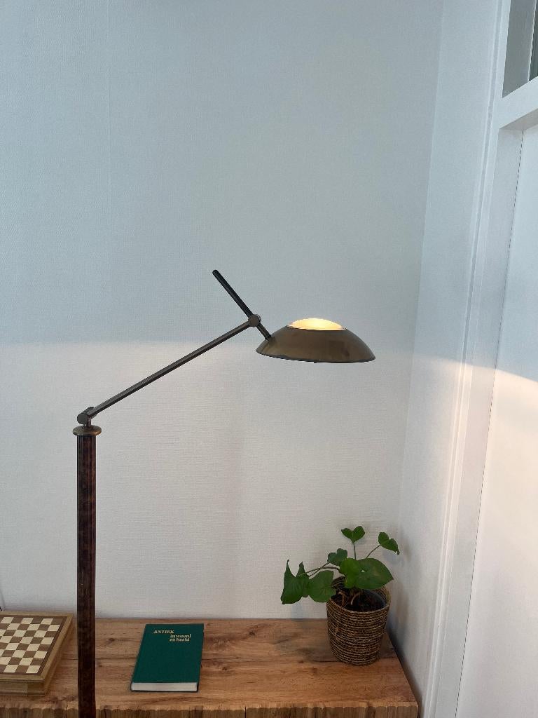 Vintage Relco Milano dimbare vloerlamp – jaren ’80 burl wood, Huis en Inrichting, Gebruikt, Relco, Italiaans Postmodern, Ophalen of Verzenden