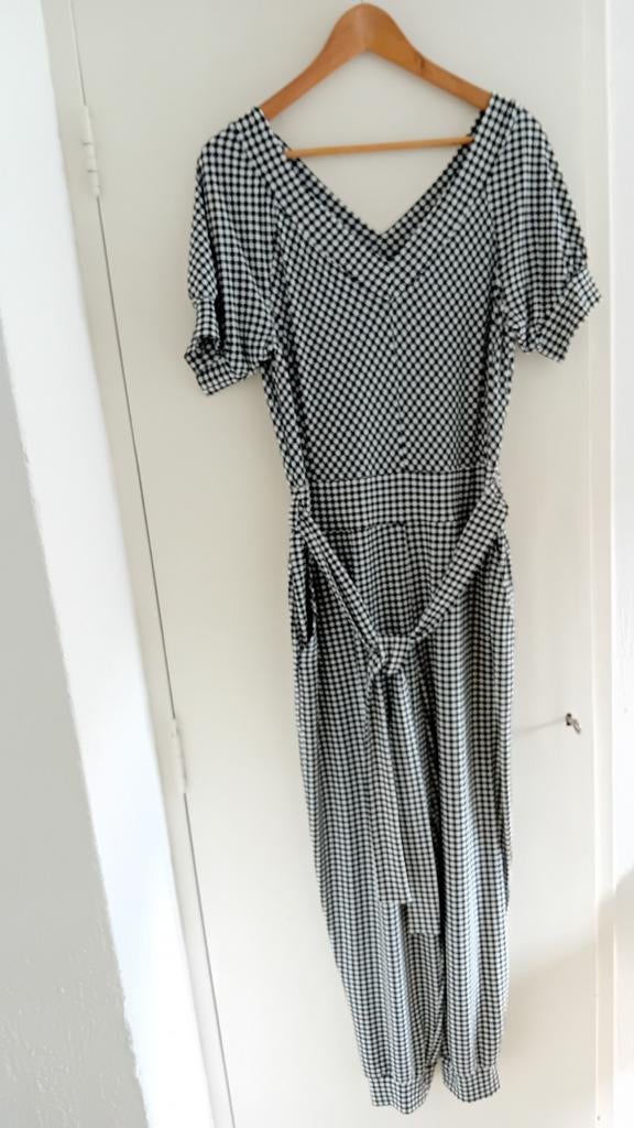 Vanilia jumpsuit ruitjes zwart wit 40, Kleding | Dames, Jumpsuits, Maat 38/40 (M), Overige kleuren, Vanilia, Ophalen of Verzenden