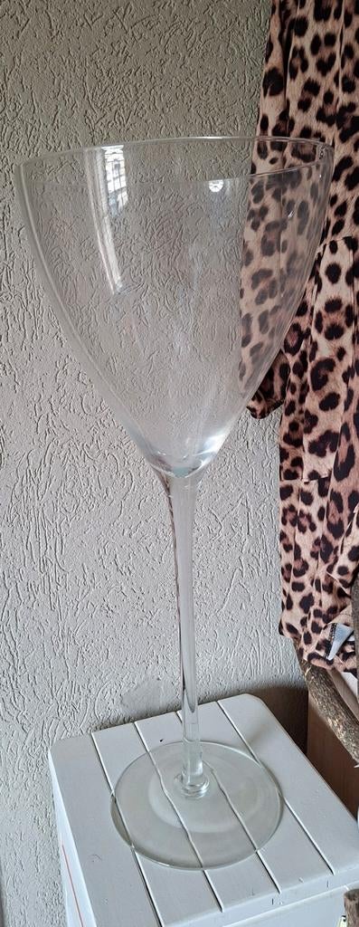 Grote Champagne Glas Vaas - 70 cm hoog, 30 cm doorsnee, Huis en Inrichting, Woonaccessoires | Vazen, Ophalen, Gebruikt, Overige kleuren