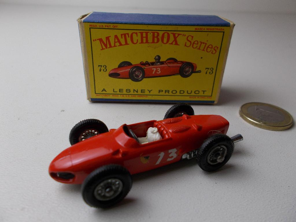 1963 Matchbox Series Lesney Nr. 73 FERRARI + ORIG. DOOSJE!, Ophalen of Verzenden, Gebruikt, Auto, Matchbox