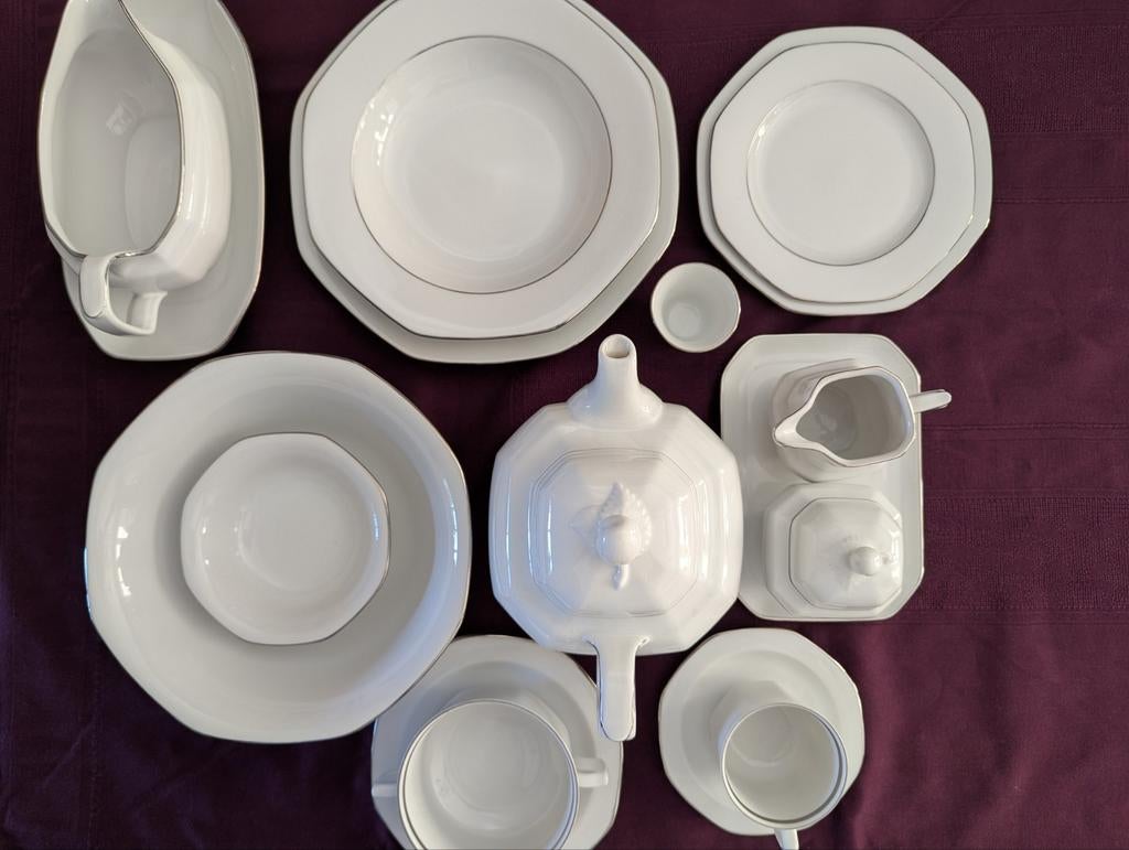 Seltmann Weiden Bavaria servies met zilveren rand, Antiek en Kunst, Ophalen of Verzenden