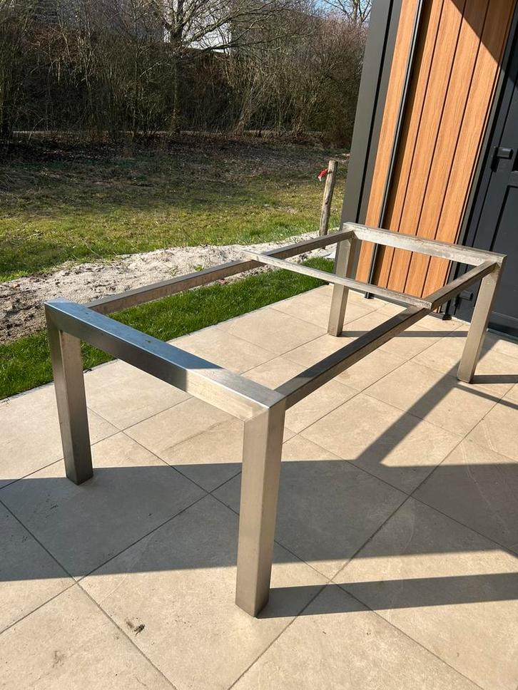 RVS onderstel frame tuin tafel, Tuin en Terras, Tuintafels, Zo goed als nieuw, Rechthoekig, Rvs, Ophalen