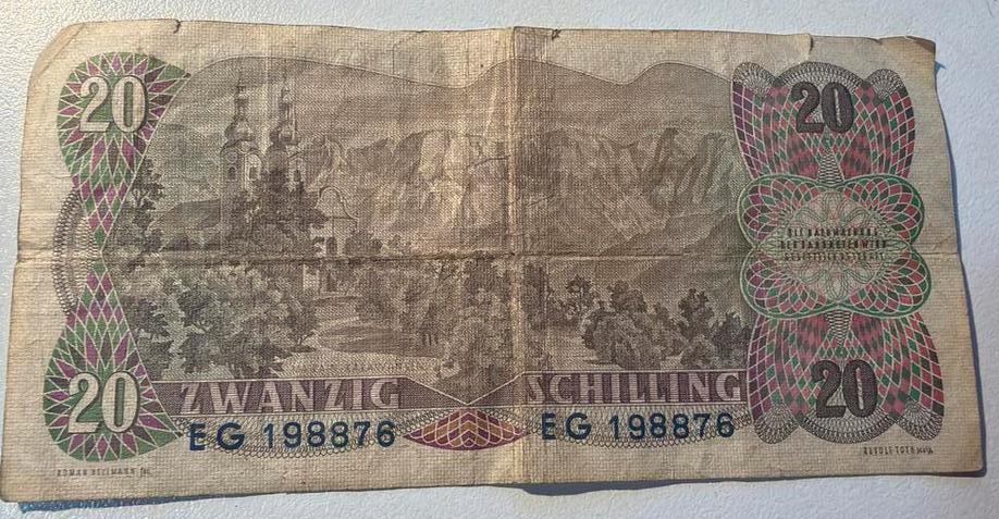 Oostenrijkse 20 Schilling bankbiljet (1986), Postzegels en Munten, Bankbiljetten | Europa | Niet-Eurobiljetten, Ophalen of Verzenden