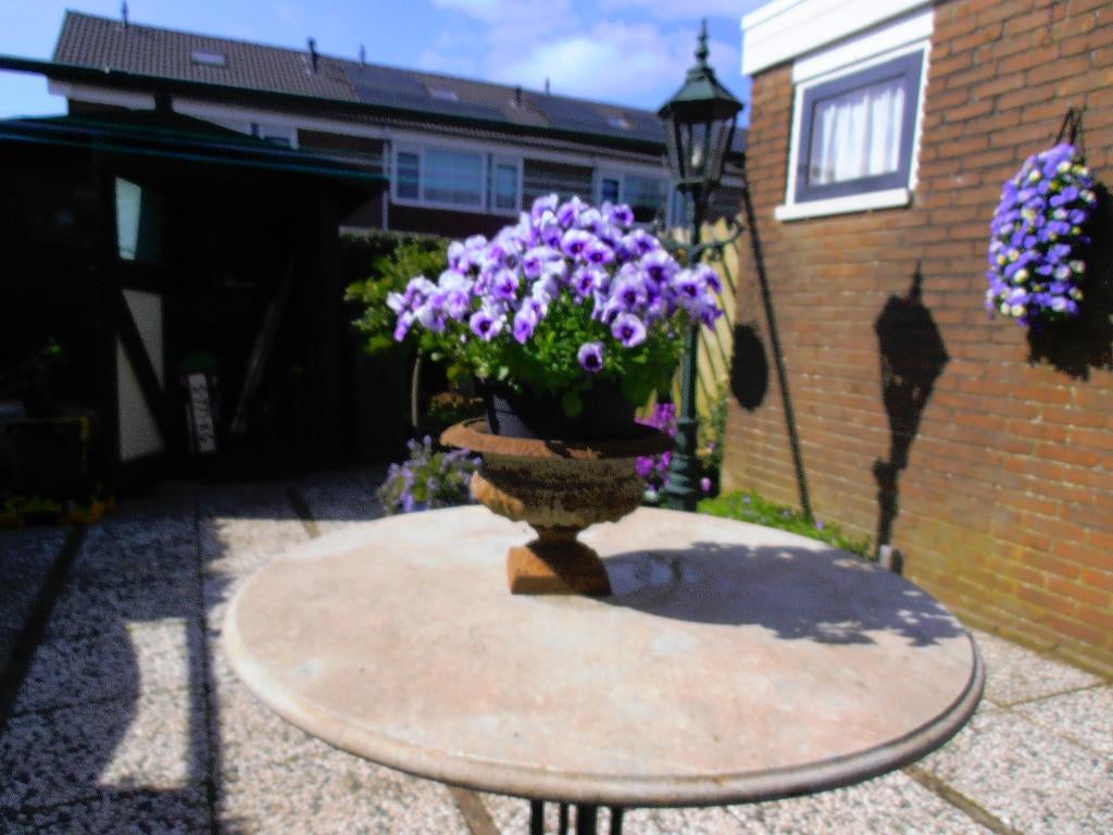 giet ijzeren tuin pot, Ophalen