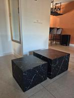 Set van 2 marmerlook kubus tafels / bijzettafels – zwart, Ophalen, 50 tot 100 cm, Minder dan 50 cm