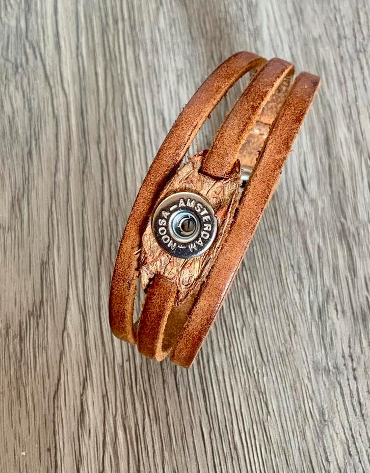 Noosa leren armand voor 1 PETITE chunk. Maat M, Sieraden, Tassen en Uiterlijk, Armbanden, Gebruikt, Leer, Ophalen of Verzenden
