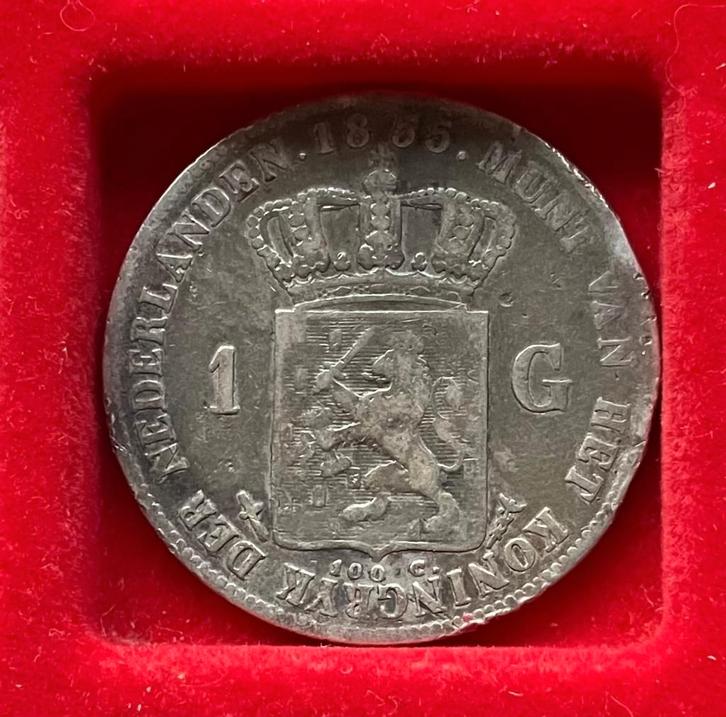 VERSCHILLENDE JAREN 1 gulden Willem III, Postzegels en Munten, Munten | Nederland, Losse munt, 1 gulden, Koning Willem III, Zilver