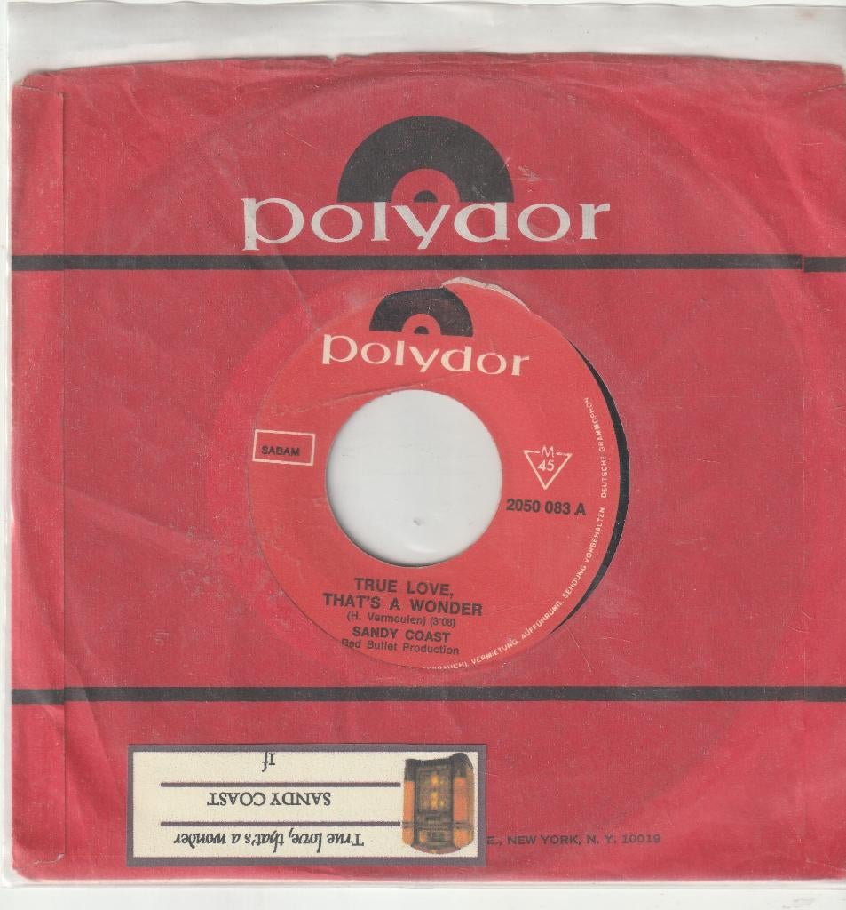 Sandy Coast True Love That's a Wonder Vinyl single, Cd's en Dvd's, Vinyl Singles, Ophalen of Verzenden, Zo goed als nieuw, Pop