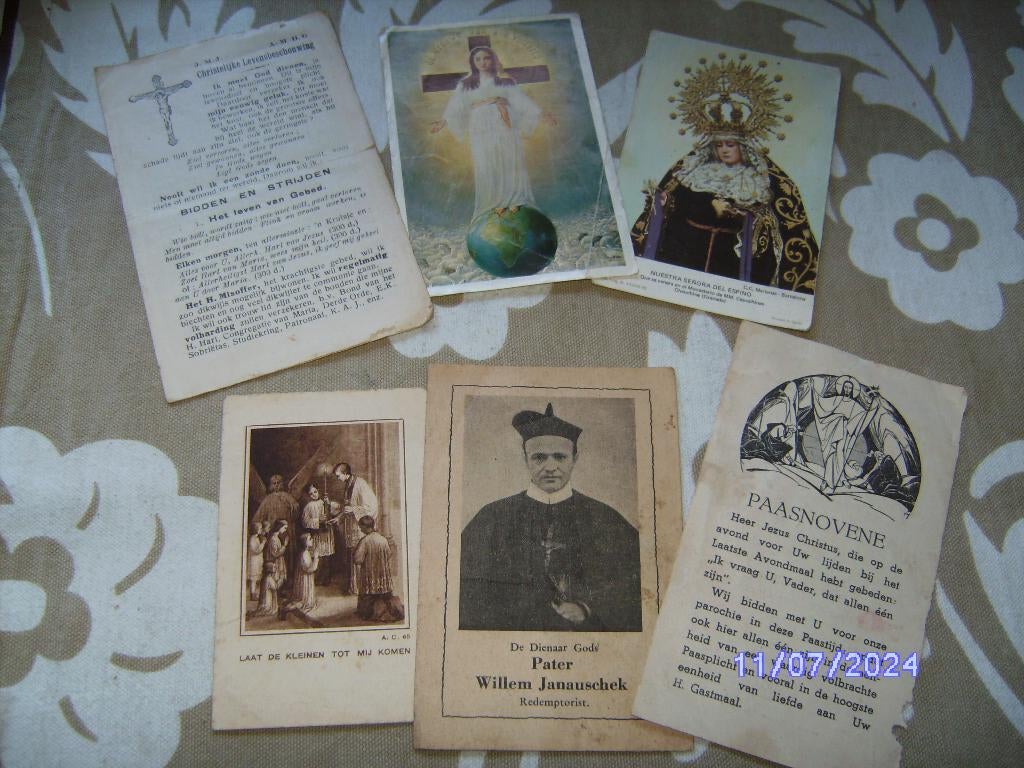 15 verschillende bidprentjes Vrede Paasnovene Chr Levensbesc, Verzamelen, Bidprentjes en Rouwkaarten, Ophalen of Verzenden, Bidprentje