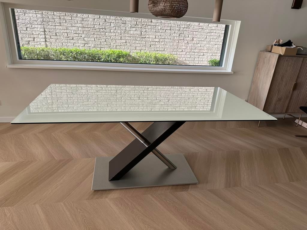 Eettafel glas BoConcept 180x95, Huis en Inrichting, Ophalen, Gebruikt, 50 tot 100 cm, Glas