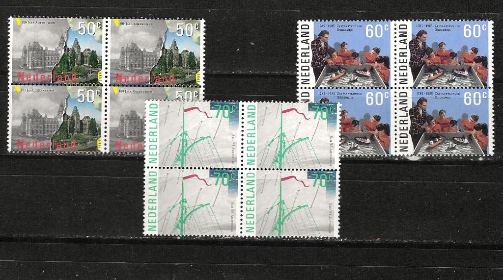 Nl 1335-1337 postfris blok van 4, Postzegels en Munten, Postzegels | Nederland, Ophalen of Verzenden, Na 1940, Postfris