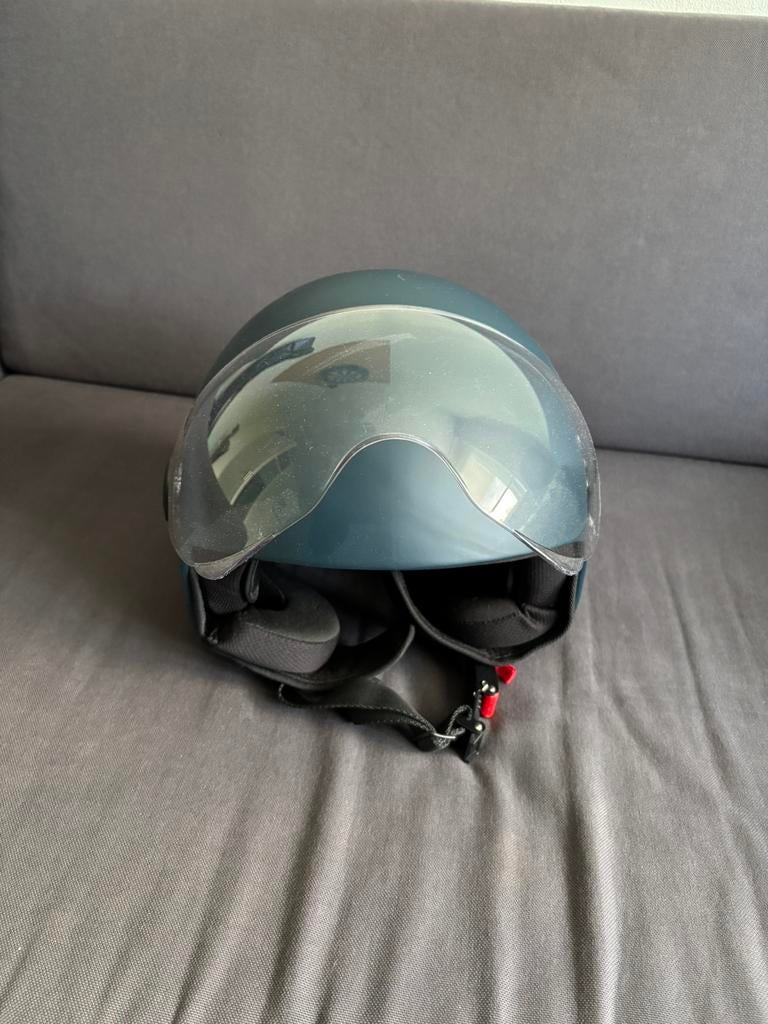 VINZ Calobra Jethelm met Zonnevizier en vizier | Scooter helm Motorhelm | Snorfiets & Brommer | ECE 22.06 voor Dames en Heren | in XS-XXL - Zwart