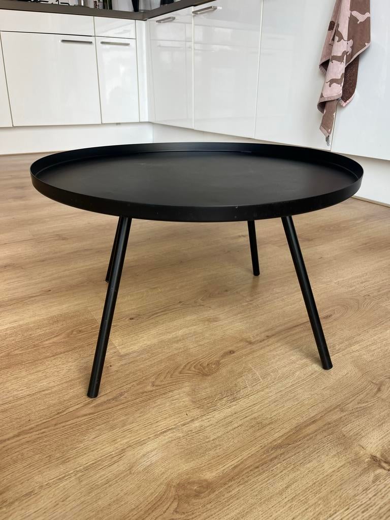 Stijlvol zwart bijzettafeltje - Rond en modern, Ophalen, Minder dan 45 cm, Minder dan 55 cm, Gebruikt