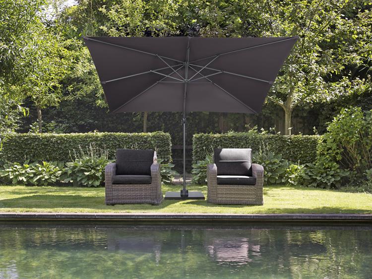 Nieuwe zweefparasol MADISON , type MONACO 3x3m, Ophalen, Verstelbaar, 3 tot 4 meter, Zweefparasol