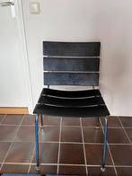 4 stapelbare eetkamerstoelen (Fasem), Ophalen, Gebruikt, Zwart, Leer