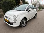 Fiat 500 1.2 C 69PK AIRCO/CABRIO /pdc/16” 118797 km NAP, Voorwielaandrijving, 4 cilinders, Leder en Stof, Wit