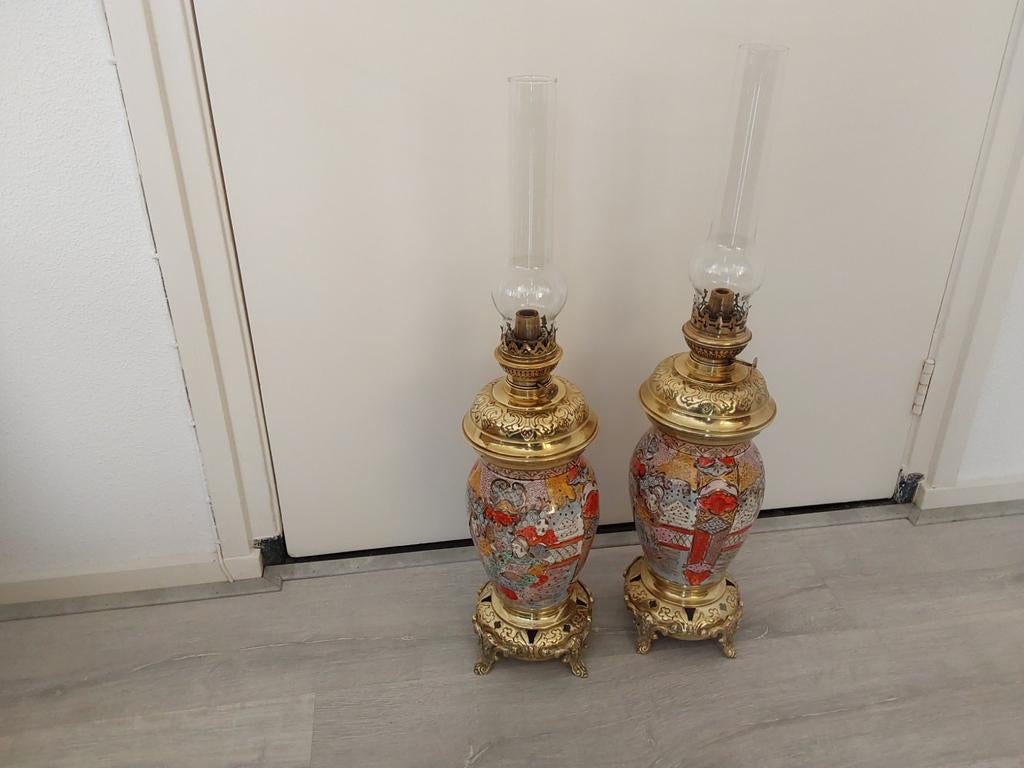 Antieke Japanse Satsuma olielampen (set van 2) - ca. 1840, Ophalen