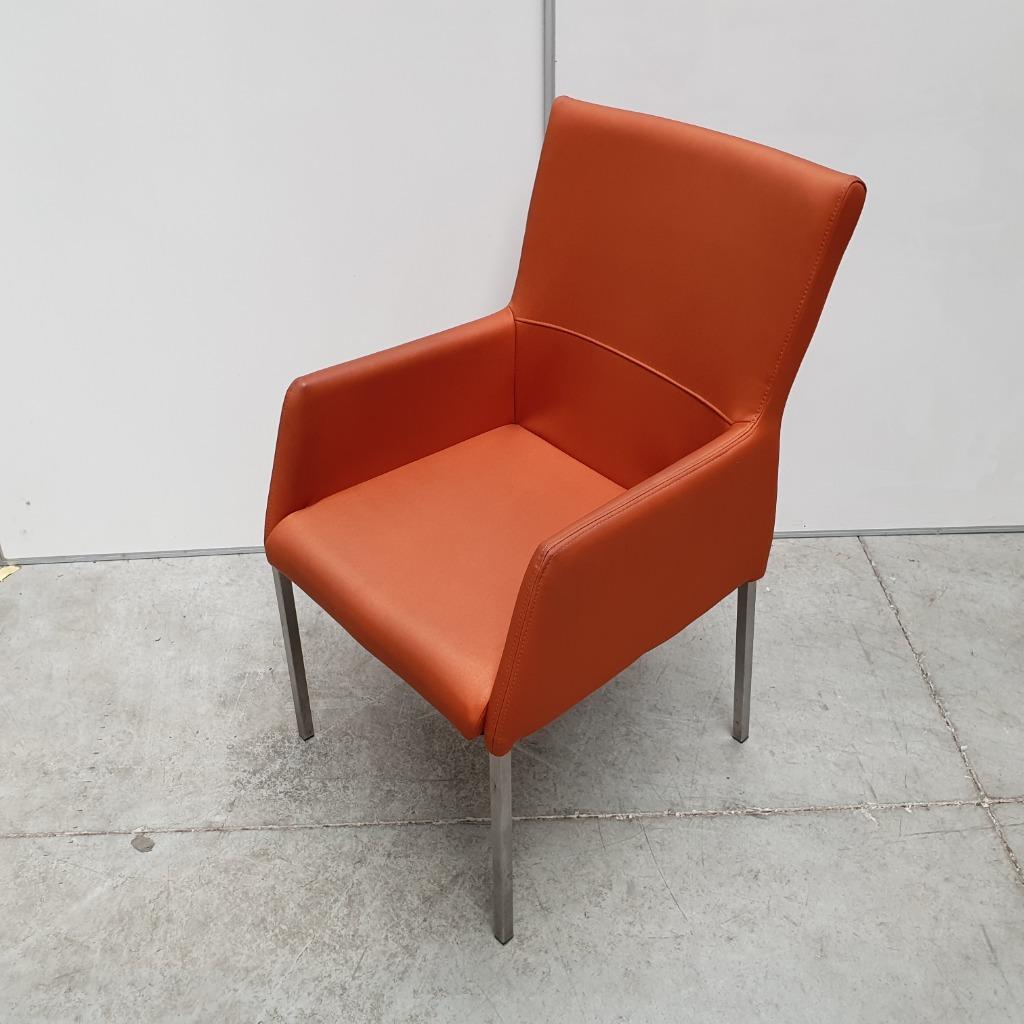 Partij 14x Vervoort fauteuils zorgstoelen oranje kunstleder, Ophalen of Verzenden, Nieuw, Grijs, Vijf, Zes of meer stoelen