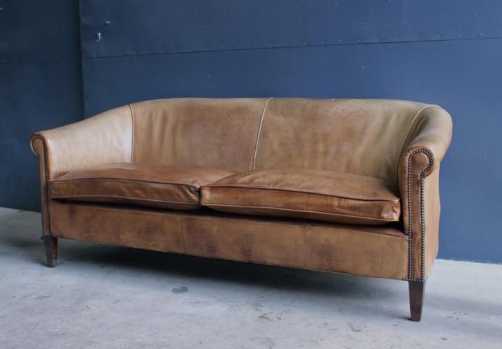 origineel Engelse Clubbbank, Huis en Inrichting, Banken | Sofa's en Chaises Longues, Gebruikt, Driepersoons, 200 tot 250 cm, Minder dan 75 cm