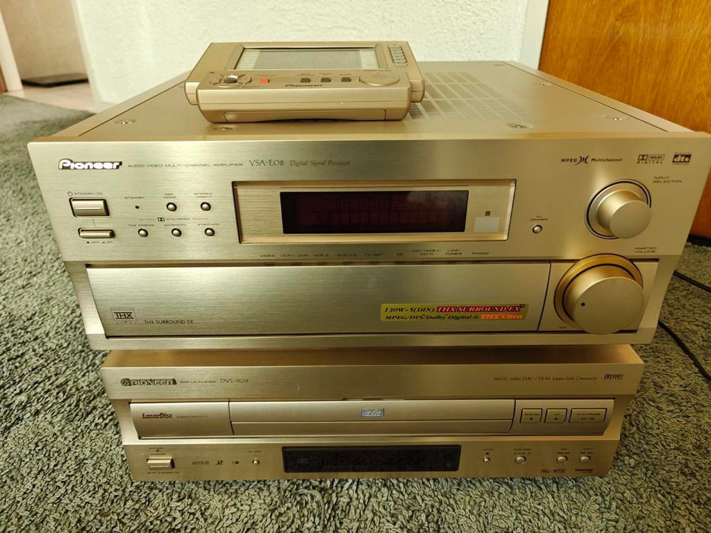 Pioneer VSA-E08 Receiver & DV-S909 DVD en laserdisc-speler, Ophalen of Verzenden, Zo goed als nieuw, Pioneer, 120 watt of meer