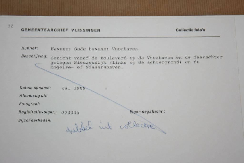 Foto Archief Vlissingen - Voorhaven Nieuwendijk... 1909, Ophalen of Verzenden, Gelezen