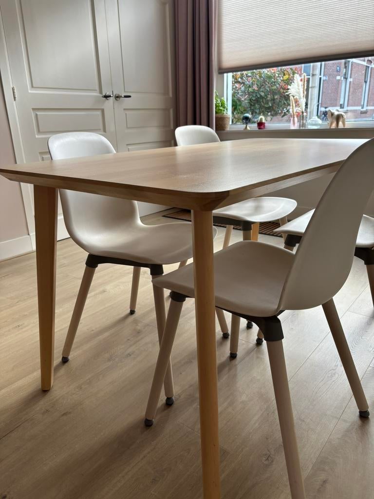 Eettafel met 4 stoelen  van Ikea, Huis en Inrichting, Tafels | Eettafels, Ophalen, Gebruikt, 100 tot 150 cm, 50 tot 100 cm