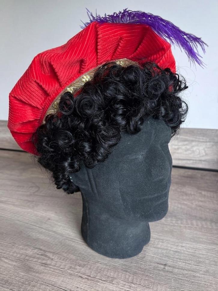 Pietenpruik echt haar – zwart – kleine krullen – NIEUW, Diversen, Sinterklaas, Nieuw, Ophalen of Verzenden